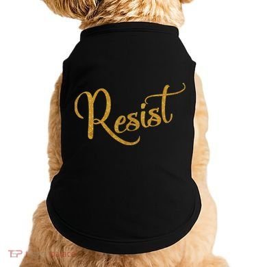 The Resistance Resist Gold Script Logo Anti-Trump Doggie Tank