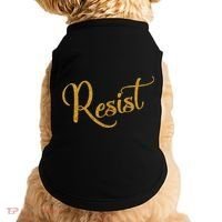 The Resistance Resist Gold Script Logo Anti-Trump Doggie Tank thumb 0