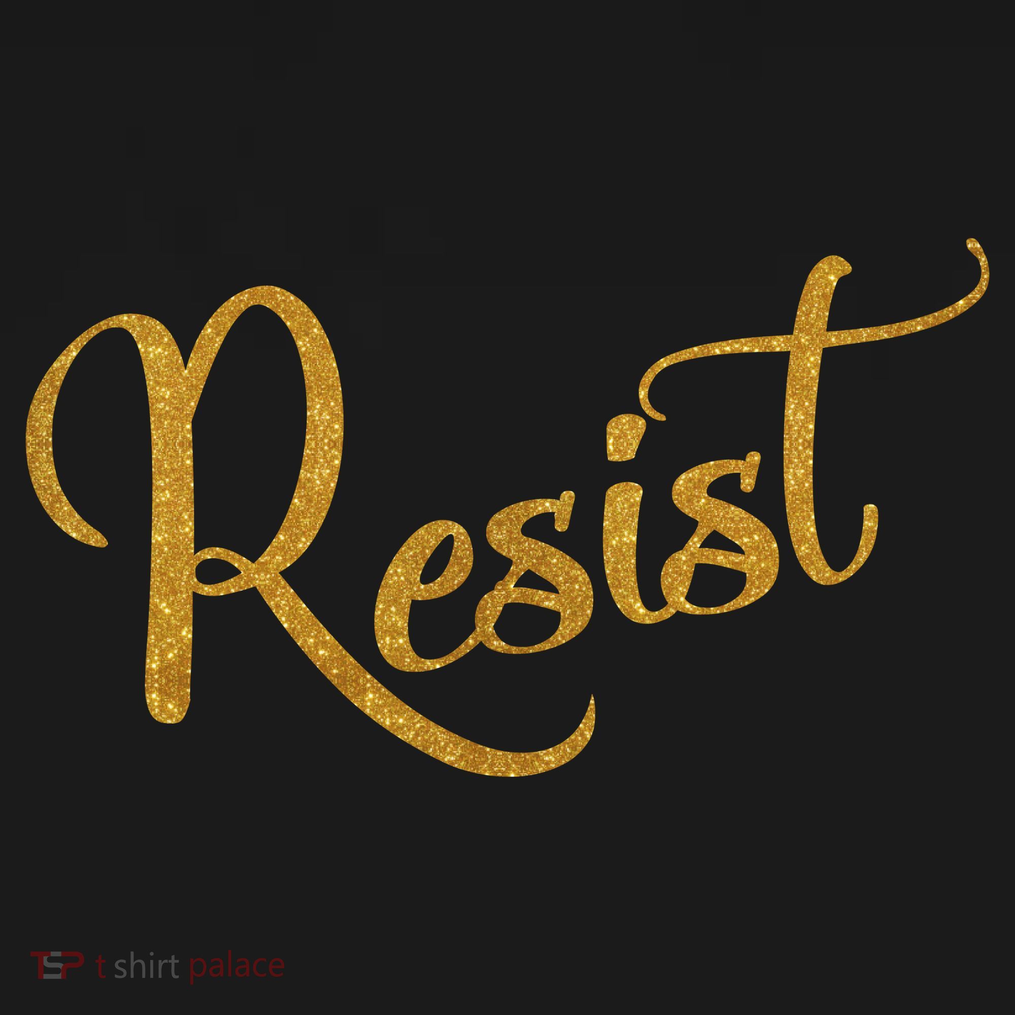 The Resistance Resist Gold Script Logo Anti-Trump Doggie Tank