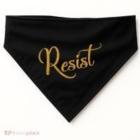 The Resistance Resist Gold Script Logo Anti-Trump USA-Made Doggie Bandana thumb 0