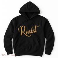 The Resistance Resist Gold Script Logo Anti-Trump Hoodie thumb 0