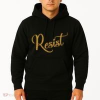The Resistance Resist Gold Script Logo Anti-Trump Hoodie thumb 2