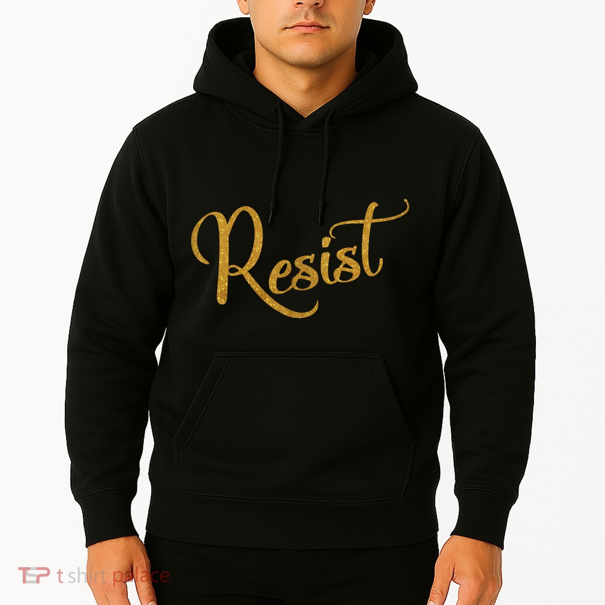 The Resistance Resist Gold Script Logo Anti-Trump Hoodie