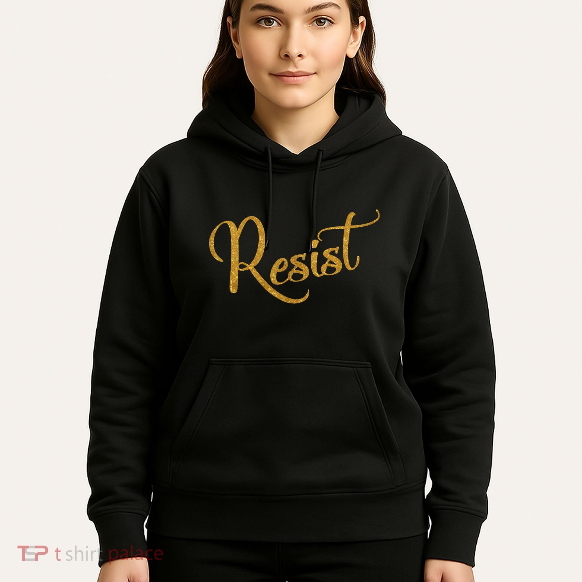 The Resistance Resist Gold Script Logo Anti-Trump Hoodie