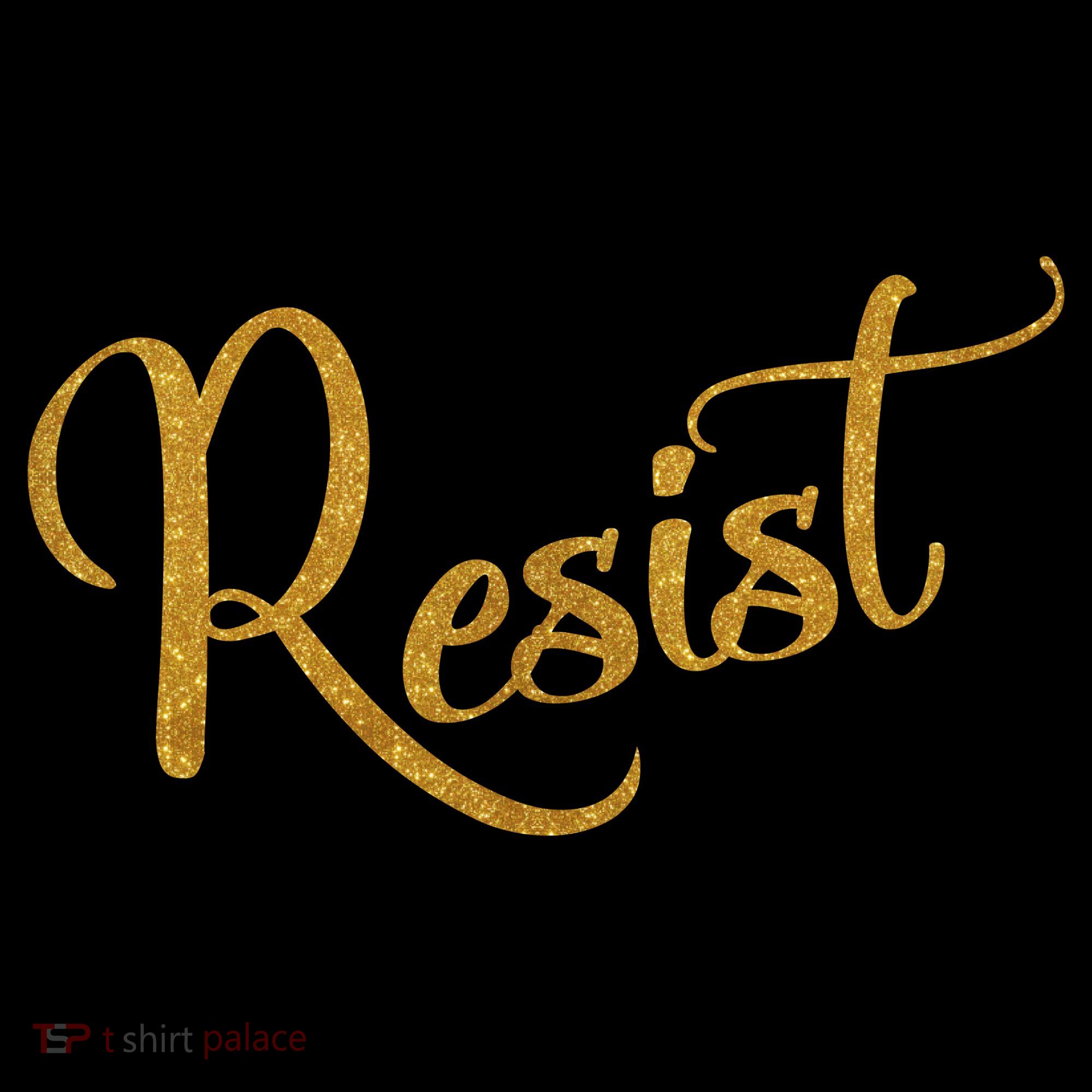 The Resistance Resist Gold Script Logo Anti-Trump Long Sleeve Shirt