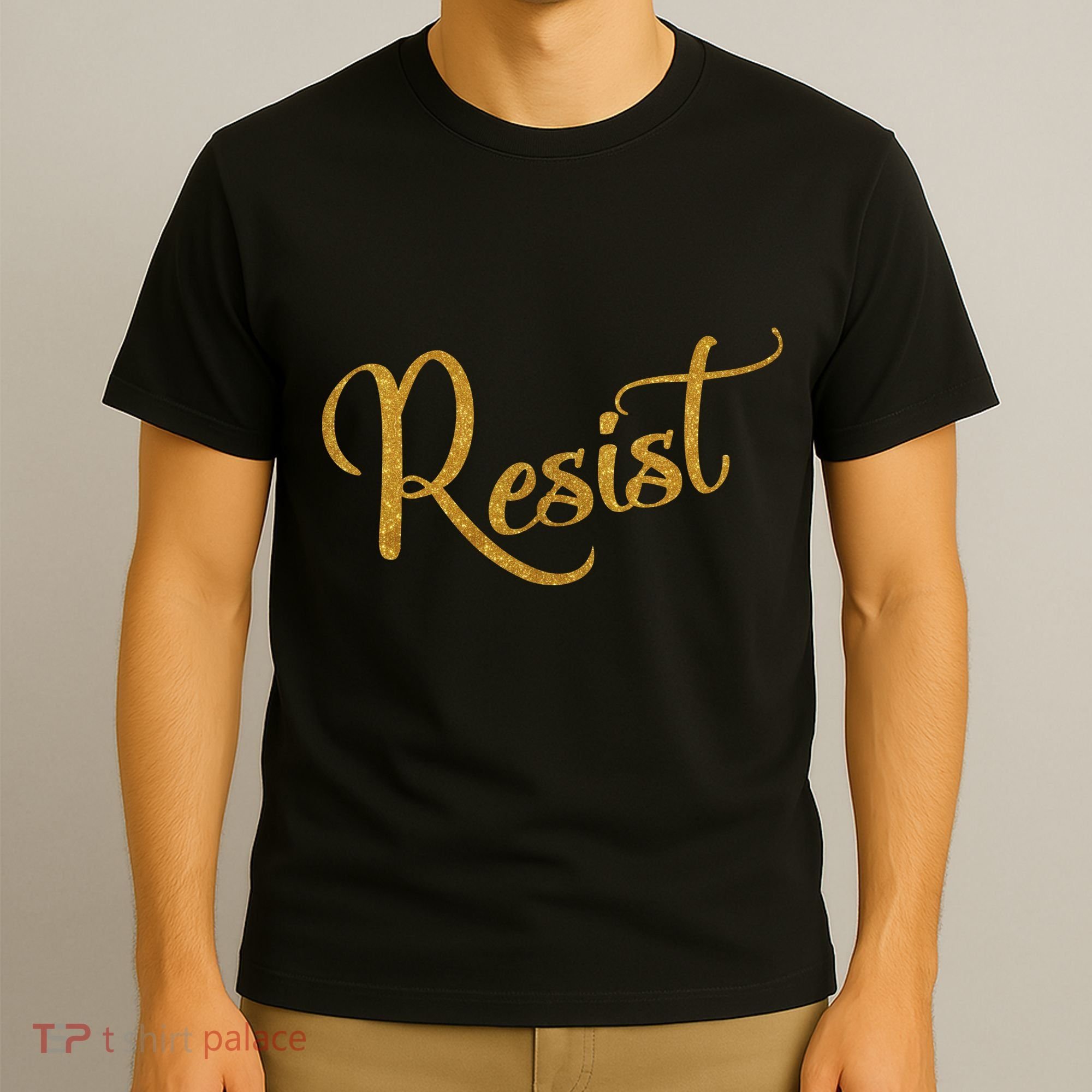 The Resistance Resist Gold Script Logo Anti-Trump T-Shirt
