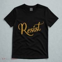 The Resistance Resist Gold Script Logo Anti-Trump T-Shirt thumb 5