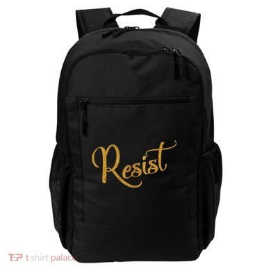The Resistance Resist Gold Script Logo Anti-Trump Backpack