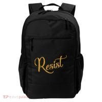 The Resistance Resist Gold Script Logo Anti-Trump Backpack thumb 0
