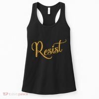 The Resistance Resist Gold Script Logo Anti-Trump Women's Tank Top thumb 0