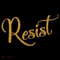 The Resistance Resist Gold Script Logo Anti-Trump Baby Bodysuit thumb 2