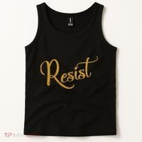 The Resistance Resist Gold Script Logo Anti-Trump Tank Top thumb 2
