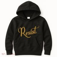 The Resistance Resist Gold Script Logo Anti-Trump Kids Hoodie thumb 0