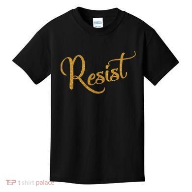 The Resistance Resist Gold Script Logo Anti-Trump Kids T-Shirt