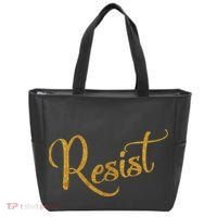 The Resistance Resist Gold Script Logo Anti-Trump Tote Bag thumb 0