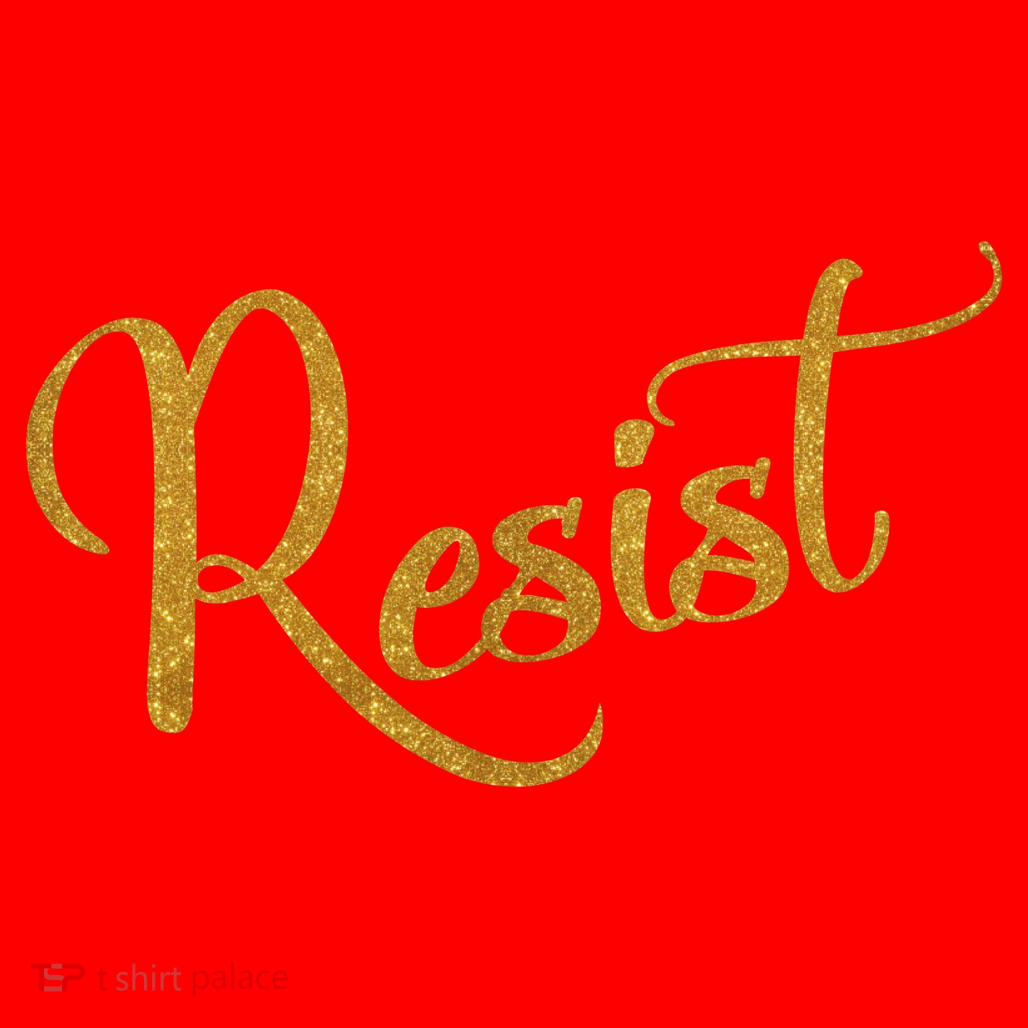 The Resistance Resist Gold Script Logo Anti-Trump Santa Hat