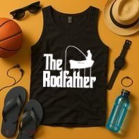 The Rod Father Funny Fishing Dad Tank Top thumb 4