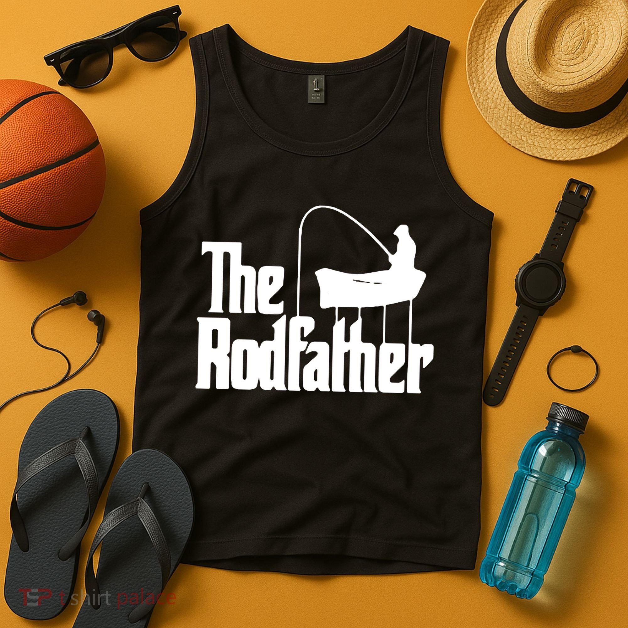 The Rod Father Funny Fishing Dad Tank Top