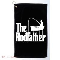 The Rod Father Funny Fishing Dad Golf Towel thumb 0