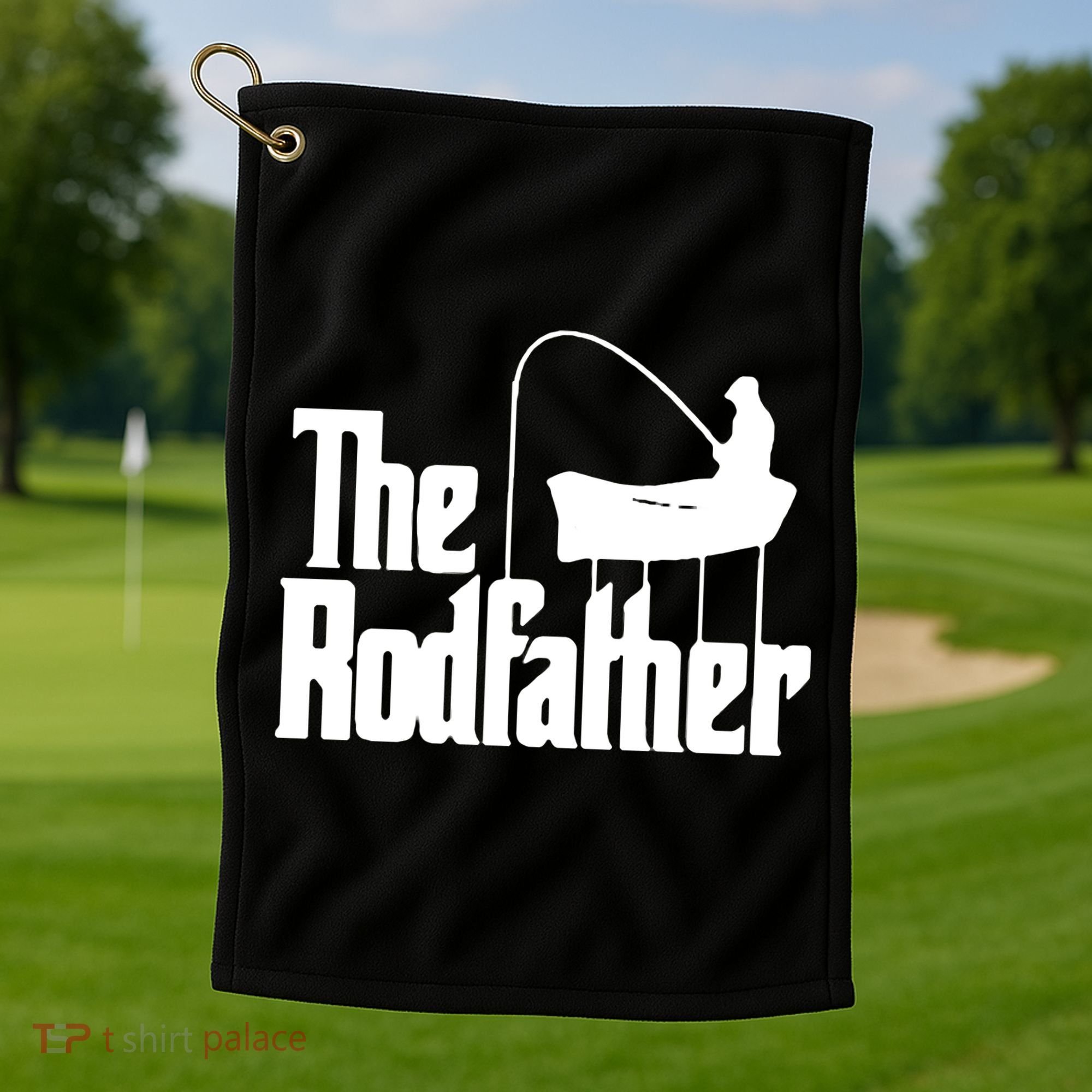 The Rod Father Funny Fishing Dad Golf Towel