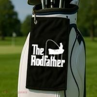 The Rod Father Funny Fishing Dad Golf Towel thumb 2