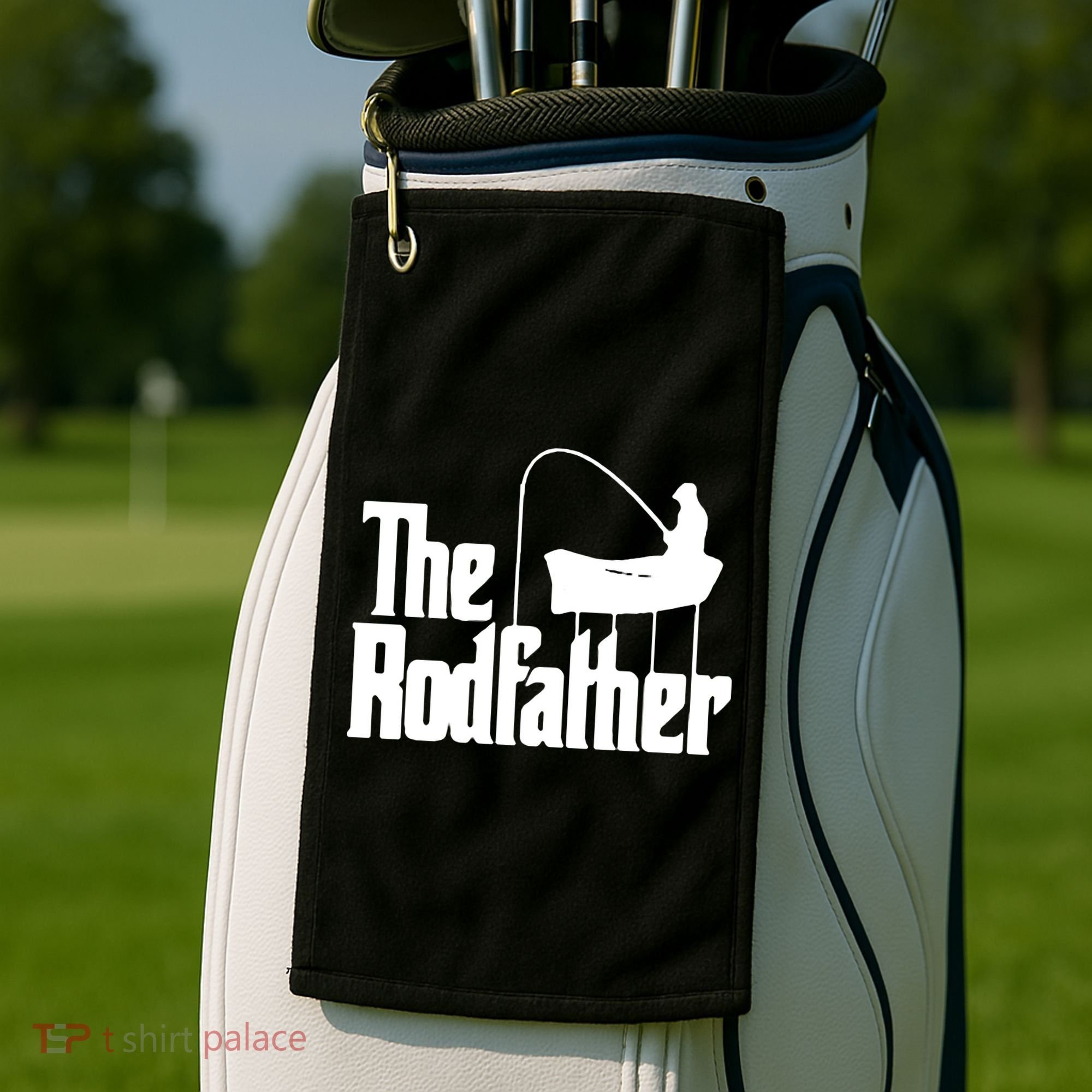 The Rod Father Funny Fishing Dad Golf Towel