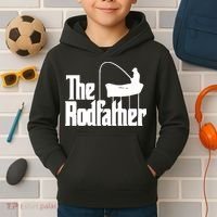 The Rod Father Funny Fishing Dad Kids Hoodie thumb 2