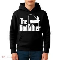 The Rod Father Funny Fishing Dad Kids Hoodie thumb 4