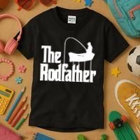 The Rod Father Funny Fishing Dad Kids T-Shirt thumb 3