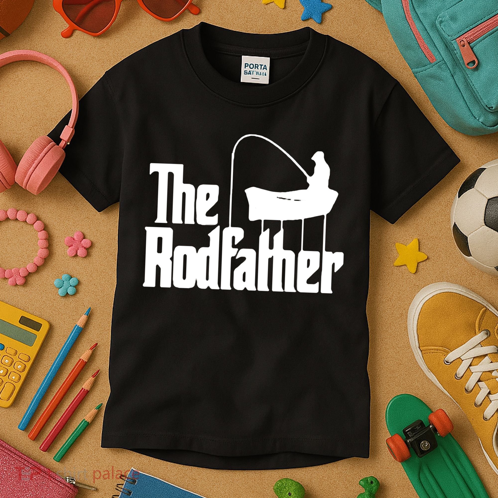 The Rod Father Funny Fishing Dad Kids T-Shirt