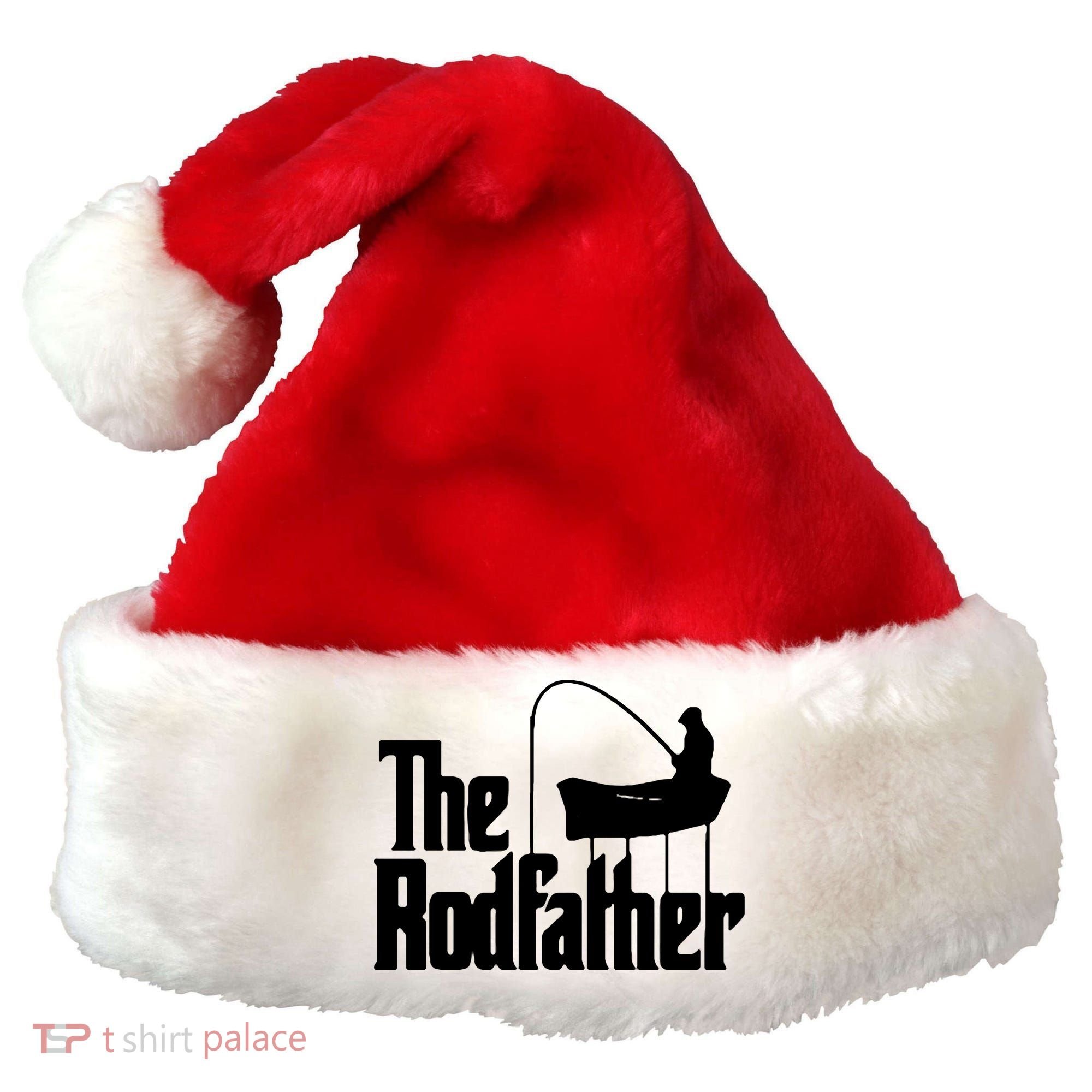 The Rod Father Funny Fishing Dad Santa Hat