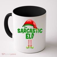 The Sarcastic Elf Matching Christmas Coffee Mug thumb 0