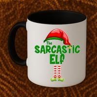 The Sarcastic Elf Matching Christmas Coffee Mug thumb 2