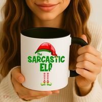 The Sarcastic Elf Matching Christmas Coffee Mug thumb 3