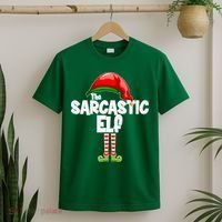 The Sarcastic Elf Matching Christmas T-Shirt thumb 2