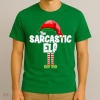 The Sarcastic Elf Matching Christmas T-Shirt thumb 3