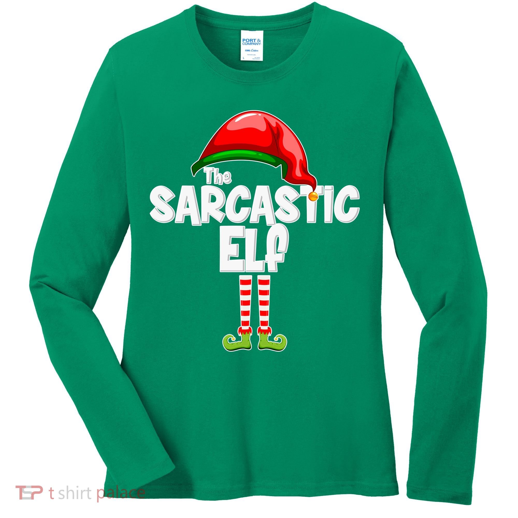 The Sarcastic Elf Matching Christmas Women's Long Sleeve Shirt