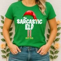 The Sarcastic Elf Matching Christmas Women's T-Shirt thumb 2
