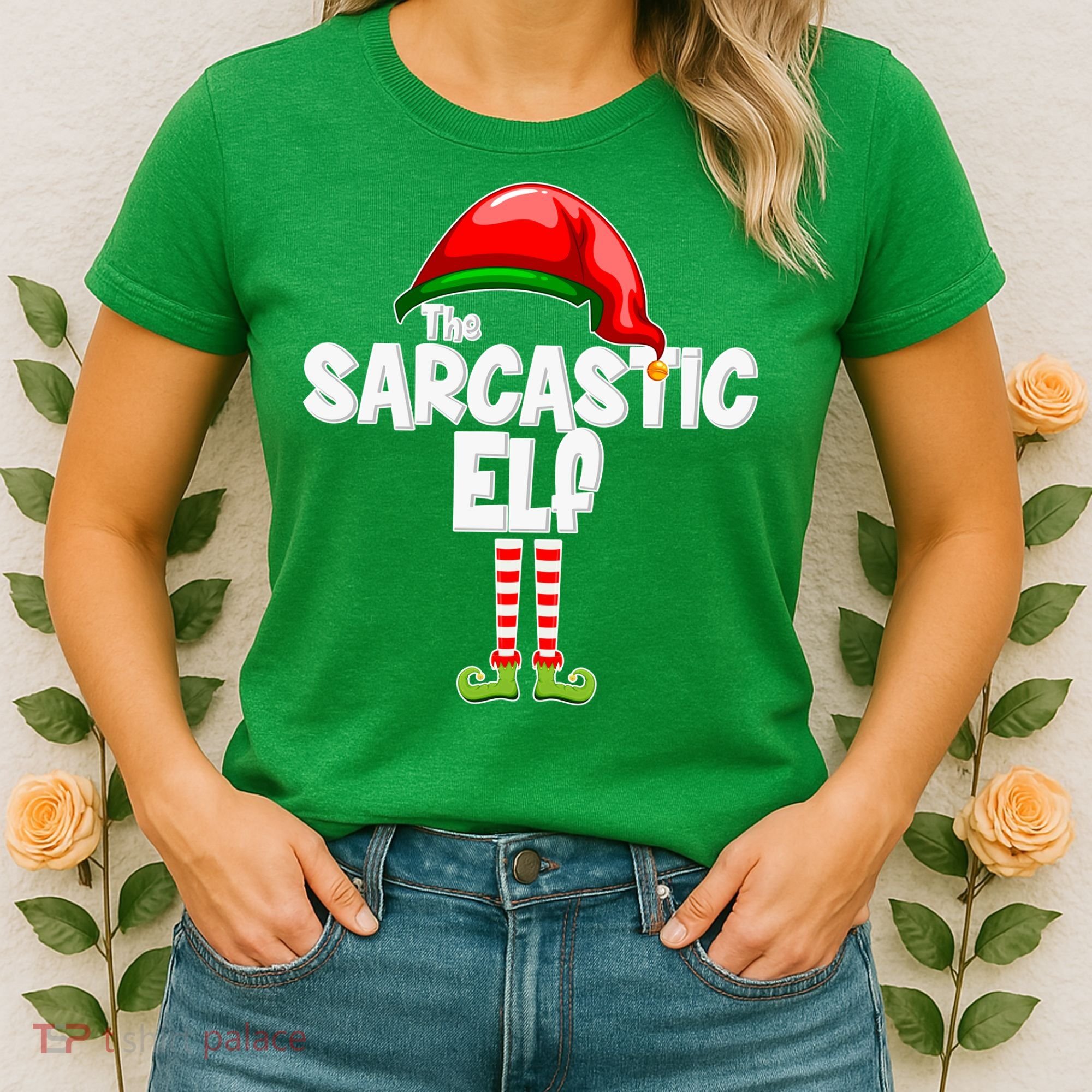 The Sarcastic Elf Matching Christmas Women's T-Shirt