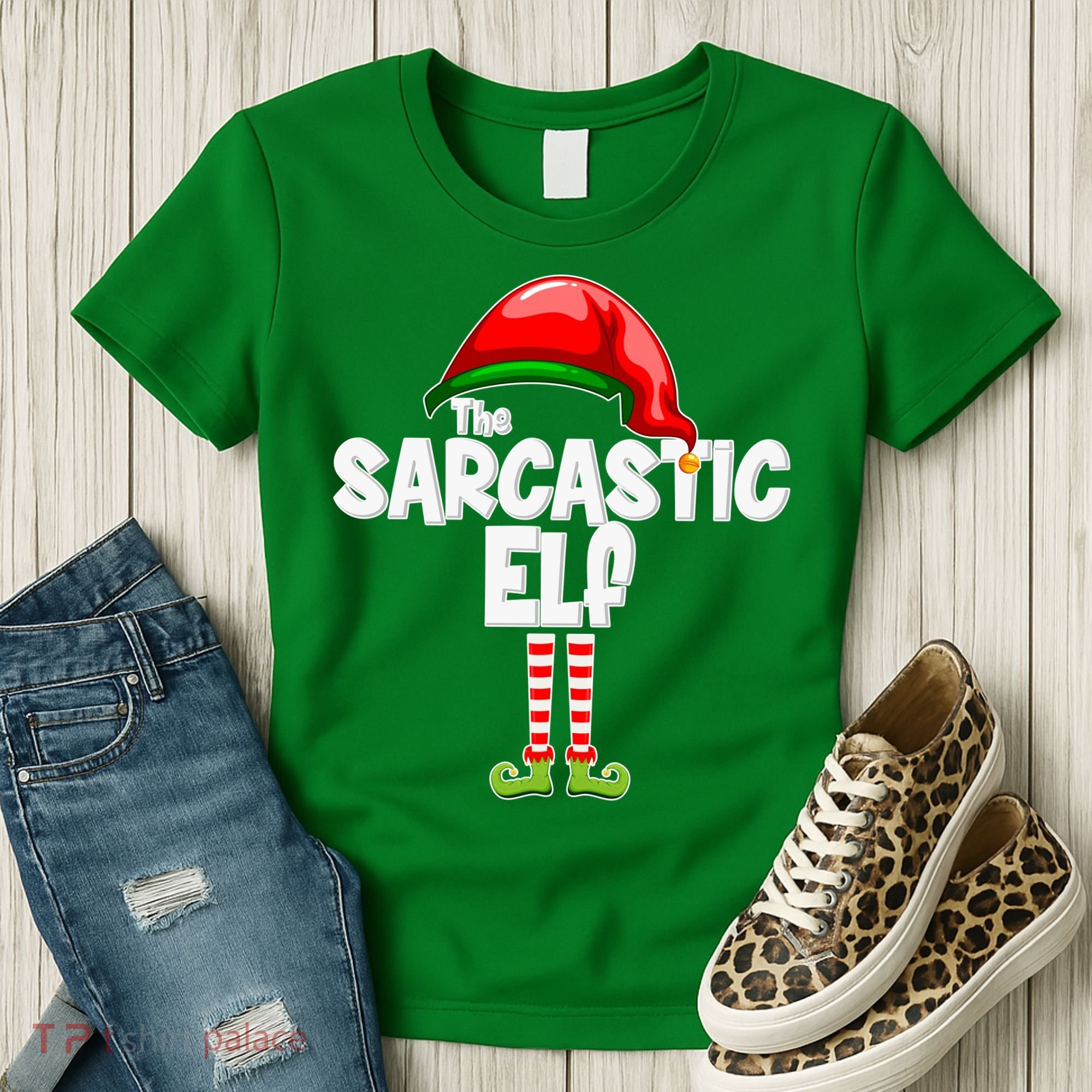 The Sarcastic Elf Matching Christmas Women's T-Shirt