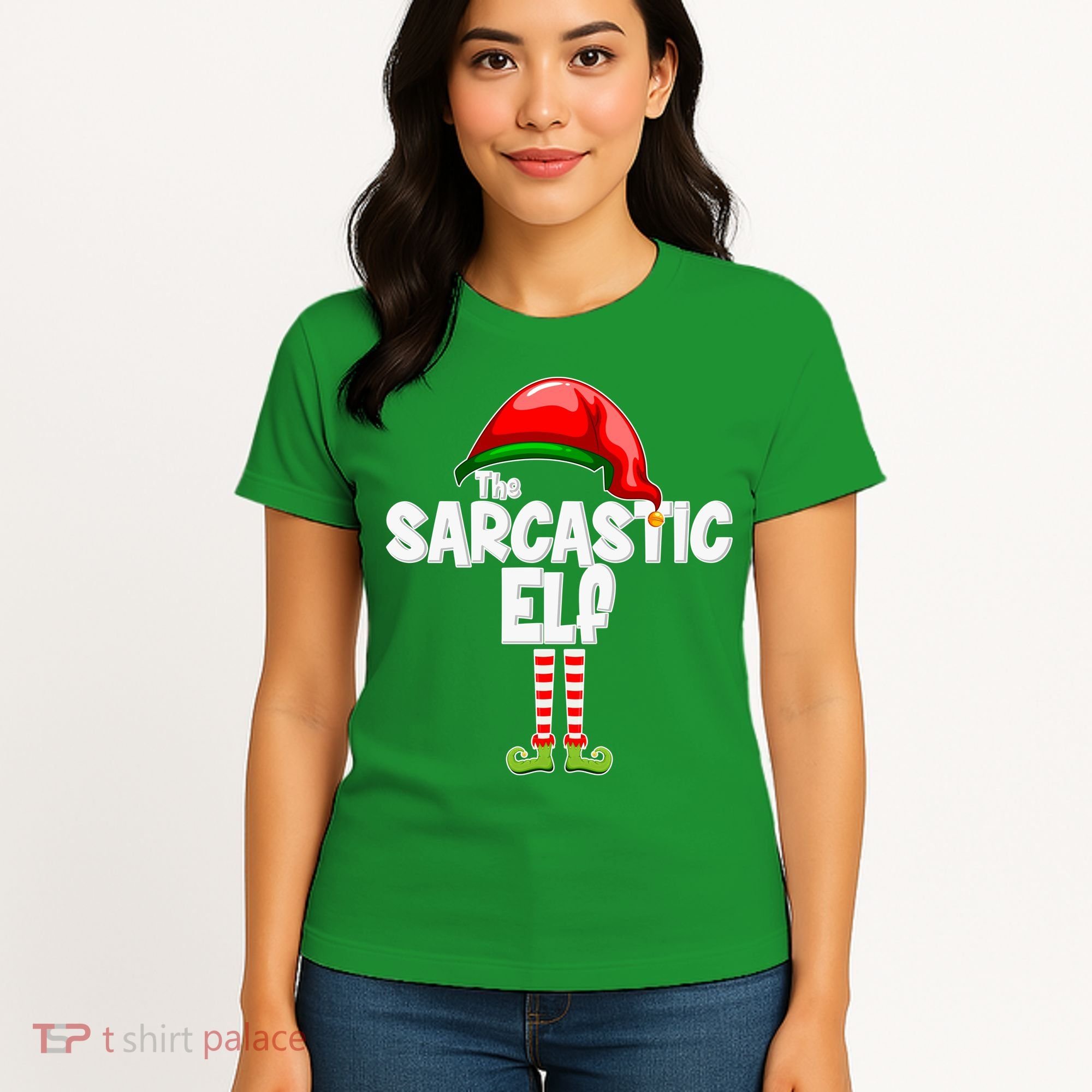 The Sarcastic Elf Matching Christmas Women's T-Shirt