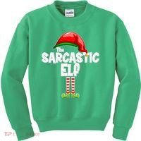 The Sarcastic Elf Matching Christmas Kids Sweatshirt thumb 0