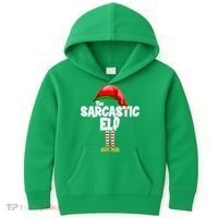 The Sarcastic Elf Matching Christmas Kids Hoodie thumb 0