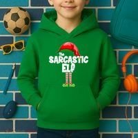 The Sarcastic Elf Matching Christmas Kids Hoodie thumb 2