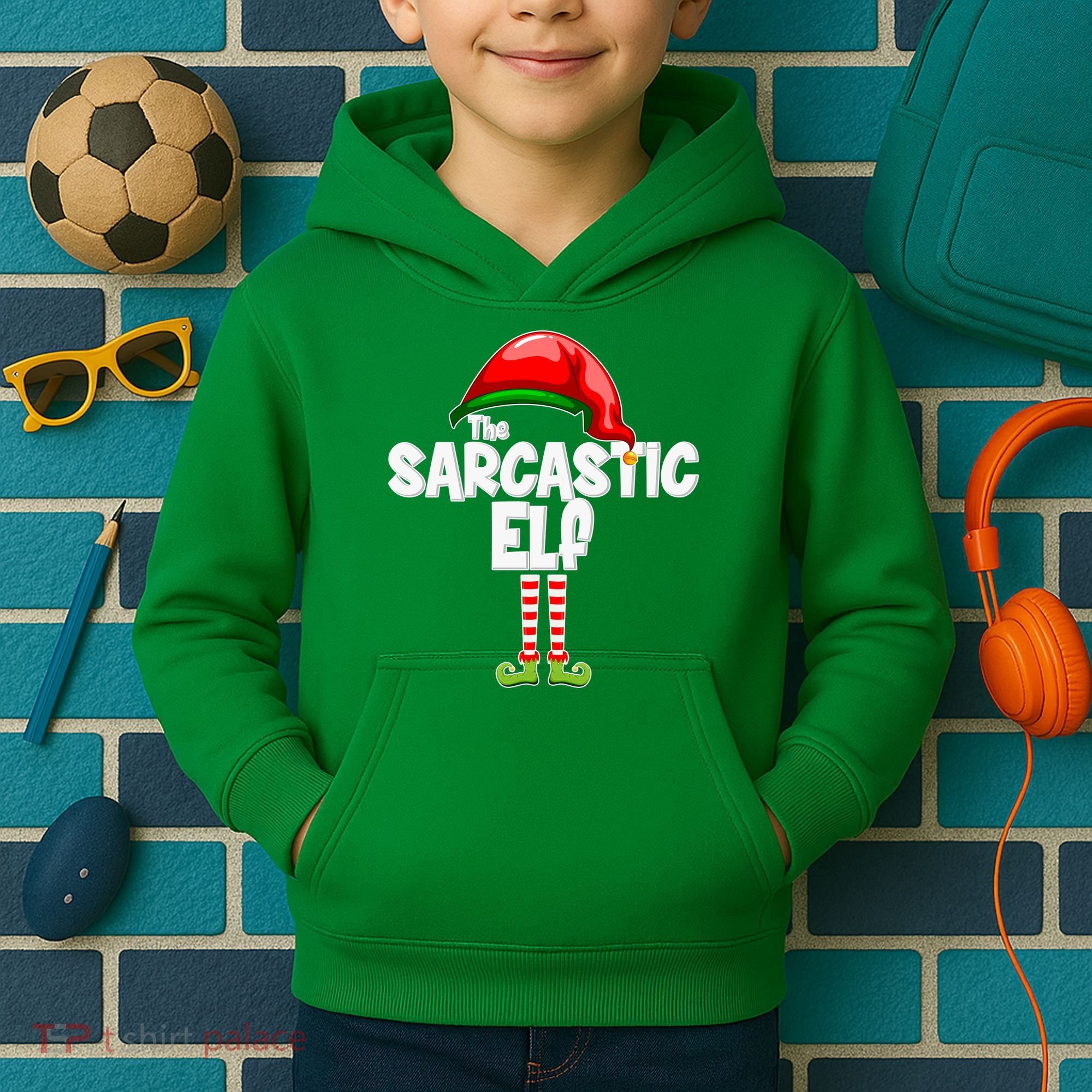 The Sarcastic Elf Matching Christmas Kids Hoodie