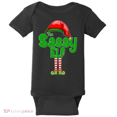 The Sassy Elf Christmas Baby Bodysuit