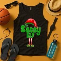 The Sassy Elf Christmas Tank Top thumb 4