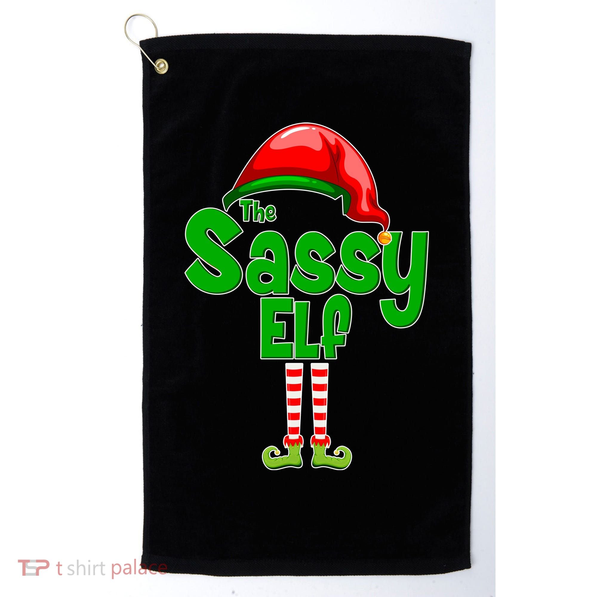 The Sassy Elf Christmas Golf Towel