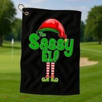 The Sassy Elf Christmas Golf Towel thumb 1