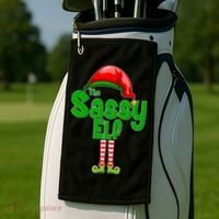 The Sassy Elf Christmas Golf Towel thumb 2